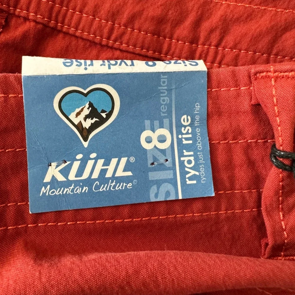 Kuhl Rydr Rise Pants Women 8 Red Cargo Hiking Outdoor Gorpcore NWT